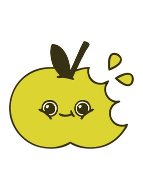 Şirin bir elma çizgi filminin renk animasyonu değişiyor