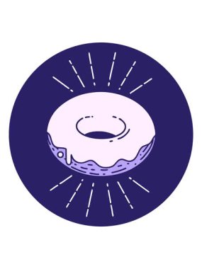 Dövme stili buzlu çöreğin titreşimli animasyonu