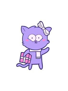 neon bir kedinin çizgi filminin dönen hareketi