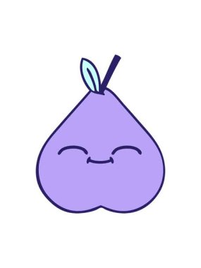 yeşil armut resminin sevimli çizgi filminin efekt canlandırması