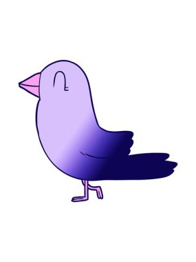 Parlak renkli bir kuşun çizgi filminin neon ışık efekti