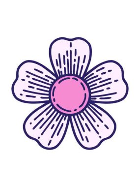 Dövme stili dekoratif çiçeğin canlandırmasını bob ve duraklat