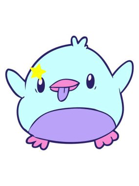 Parıldayan yıldızlar sevimli bir penguen çizgi filminin animasyonunu etkiler.