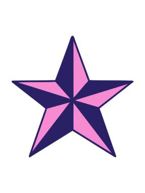 Bir yıldız tasarımının geleneksel tarzının sallanan hareket animasyonu