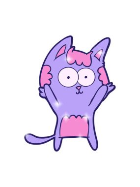 Mutlu çizgi film kedisinin ışıltı etkisi