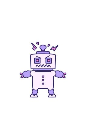 El çizimi çizgi film robotunun animasyonunu genişletiyorum.