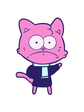 Sinirli kedi çizgi filminin titreşimli animasyonu