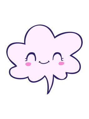 Konuşma baloncuklu sevimli çizgi film suratının hareketli animasyonu