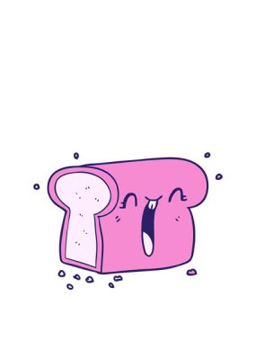 Çizgi film animasyonunu genişleterek gülen somun ekmeği