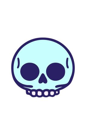 Kafatasının parlak renkli animasyonunu büyütüyor