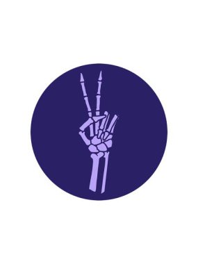 İskeletin yıldız patlaması etkisi bir barış işareti çizgi filmi veriyor.