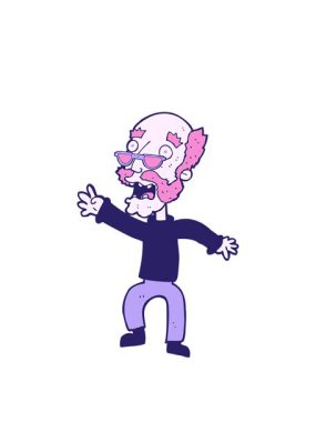 Çizgi filmin animasyonunu genişletiyorum korkmuş yaşlı adam.