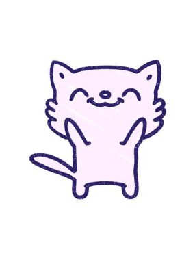 Kedi Tebeşiri Çiziminin dönen hareketli animasyonu