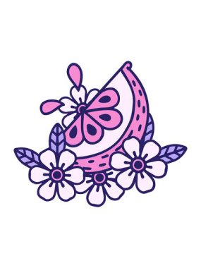 Dekoratif bir limonun ikonik dövme görüntüsünün ışık efekti animasyonu