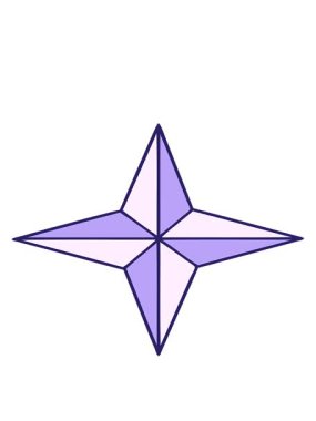 bir yıldızın ikonik dövme şeklindeki görüntüsünün hareketli animasyonu