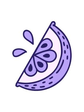 Bir dilim limonun ikonik dövme görüntüsünün dönen hareket animasyonu