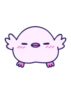 Sevimli çizgi film kuşunun basınçlı animasyonu