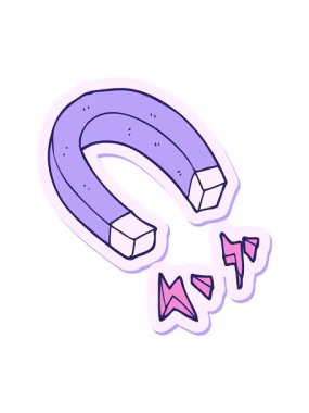 Bir çizgi film mıknatısı çıkartmasının titreşimli hareket canlandırması