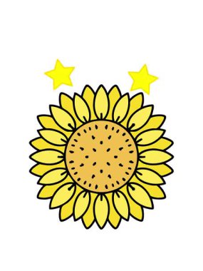 dönen yıldızlar Brezilya kültürünün simgesel ayçiçeğinin animasyonu