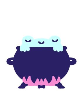 Kazanda kurbağanın hareketli animasyonu