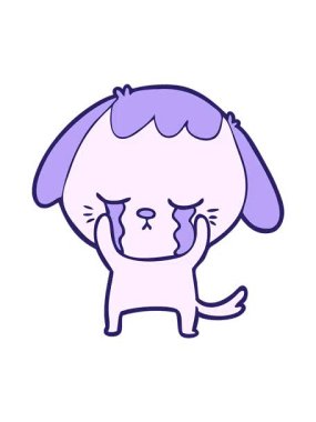 Sevimli köpek yavrusu ağlama çizgi filminin titreşimli animasyonu