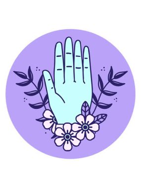 Bir el ve çiçeğin ikonik dövme şeklindeki görüntüsünü salla ve durdur