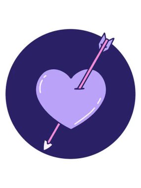 ok ve kalbin ikonik retro dövme biçiminin canlandırma efekti