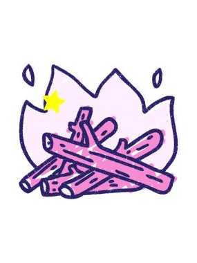 Parıldayan yıldızlar Kamp Ateş Tebeşiri Çiziminin animasyonunu etkiliyor