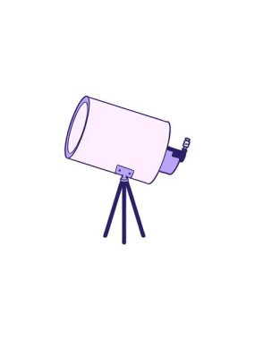 Çizgi film büyük teleskopunun gösterişli satış animasyonu