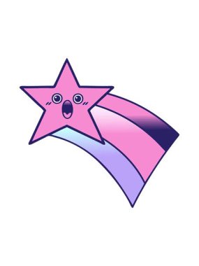 Kayan bir gökkuşağı yıldızının gradyan gölgeli çizgi filminin hareketli animasyonu