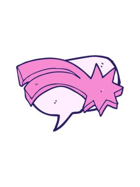 Serbest konuşma baloncuğu çizgi film dekoratif kayan yıldız animasyonunu canlandırın