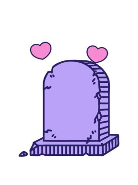 dönen kalpler bir mezar taşının görüntüsü.