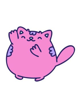 Mutlu bir kedinin el sallamasının animasyonunu canlandırın.