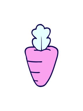 Çizgi film çizgi romanının neon ışık efekti sağlıklı havuç karalaması