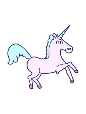 Tek boynuzlu at görüntüsünün titreşimli hareketli animasyonu