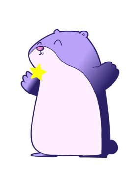 Parıldayan yıldızlar sevimli porsuğun animasyonunu etkiler.