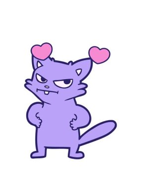 Sinirli kedinin dönen kalp animasyonu