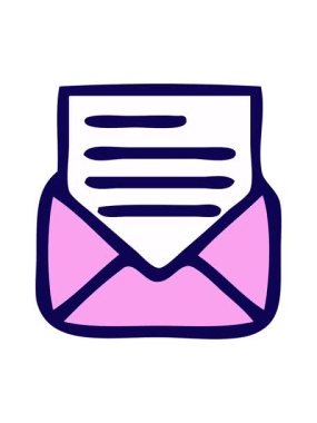 neon ışık efektleri bir mektup ve zarfın çizgi filminin animasyonu