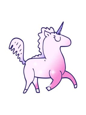 Tek boynuzlu atın çizgi filminin ışıltı etkisi.