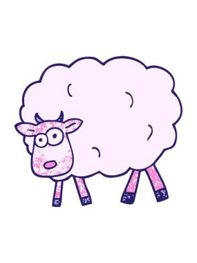 grunge desenli çizim çizimi koyunların animasyonunu bob ve duraklat