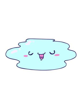 Yüzü olan çizgi film su birikintisinin titreyen hareketi