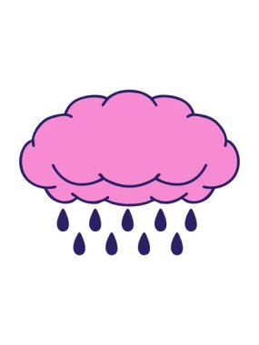 Dövmenin hareketli animasyonu geleneksel yağmur bulutu stilinde