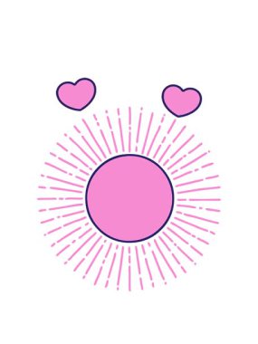 dönen kalp animasyonu dövme stili güneş görüntüsü