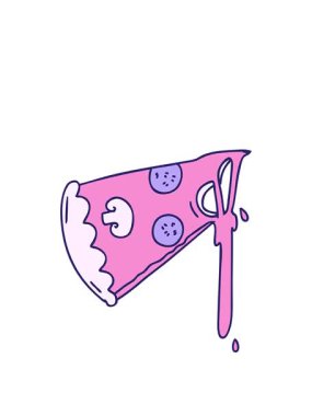 Bir dilim pizza çizgi filminin animasyonunu genişletiyorum.