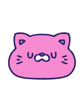 Küçük şirin kedi suratlı karikatürün animasyonunu durdur ve durdur