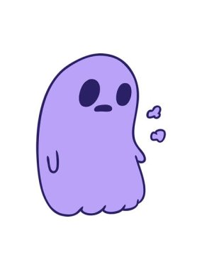 Bir kawai sevimli hayaletinin çizgi filminin ışık efekti.