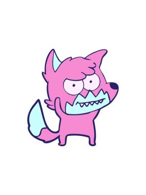 Çizgi filmdeki sırıtan tilkinin hareketli animasyonu