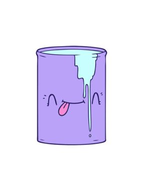 Dikkat çekici karikatür zehirli atık