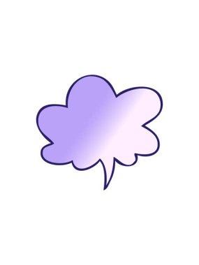 Karikatür konuşma baloncuğunun pürüzsüz bir gradyan tarzdaki konuşma baloncuğuyla bölme efekti canlandırması