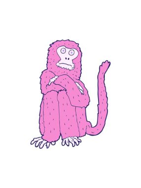 Çizgi film maymun çizgi filminin parlak ışık efekti